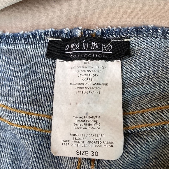 7 For All Mankind A Pea In The Pod Boot Cut Maternity Jeans with Full Band Sz 30 - Picture 15 of 16